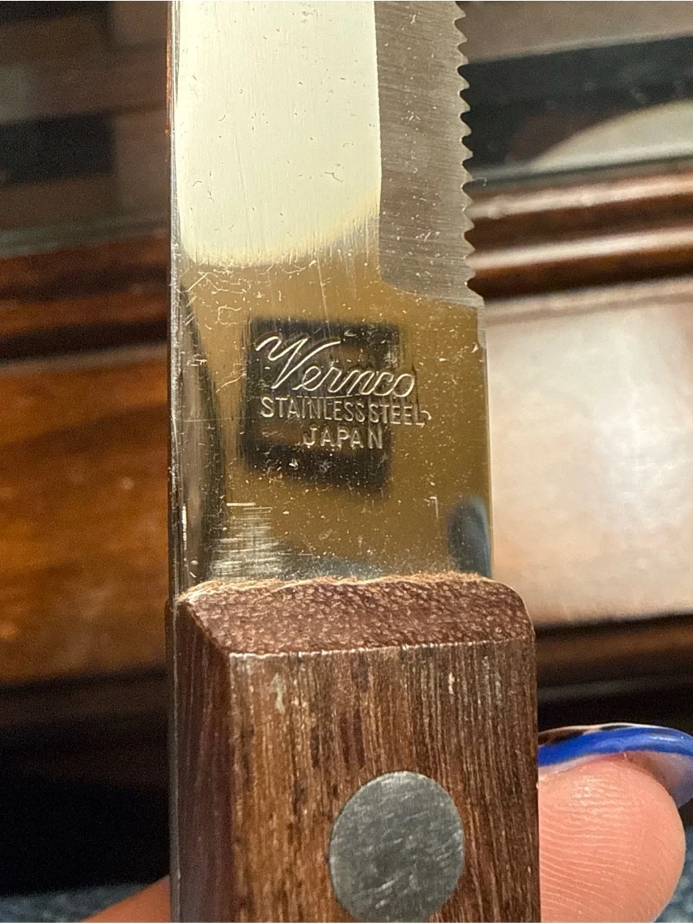 Vtg Vernco Stainless Slice All Knife Rosewood Handle Japan New